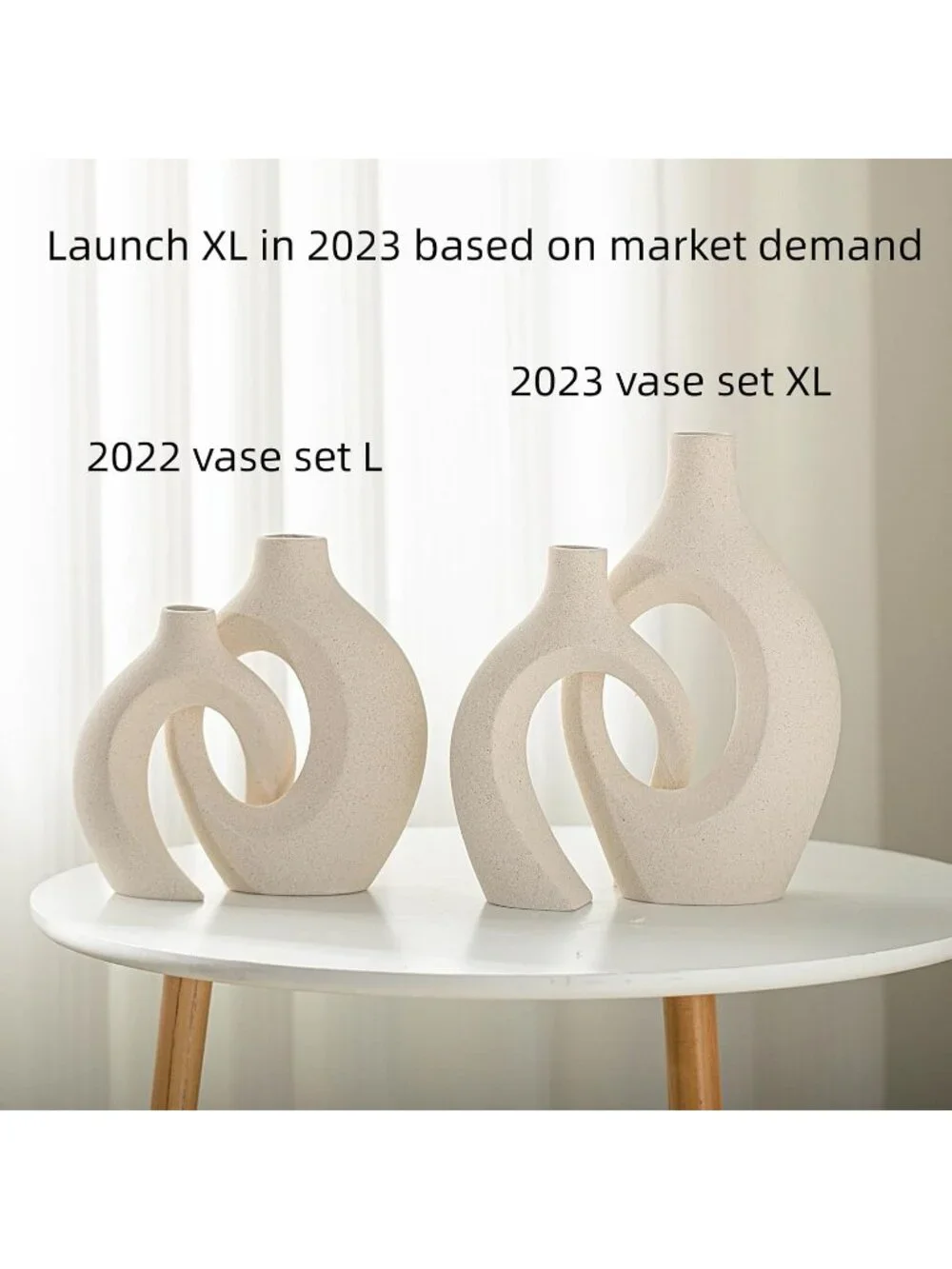 Cream White 11 Hollow Ceramic Vase Set Of 2 Boho Tabletop Living Room Home Dec